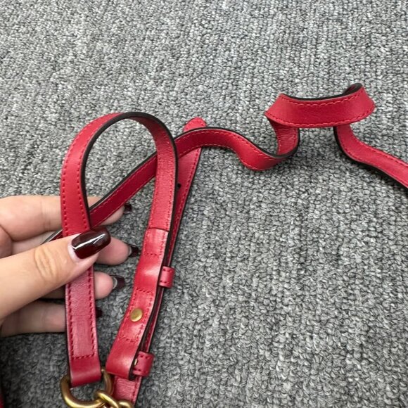 GUCCI GG Marmont Red Leather Shoulder Bag 480-012725 - Picture 13 of 16